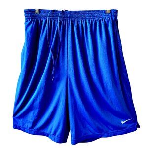 Nike Dri-Fit Shorts Blue Baggy Swoosh Logo Basketball Athletic Gym Mens Large